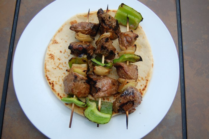 beef and vegetable kebabs